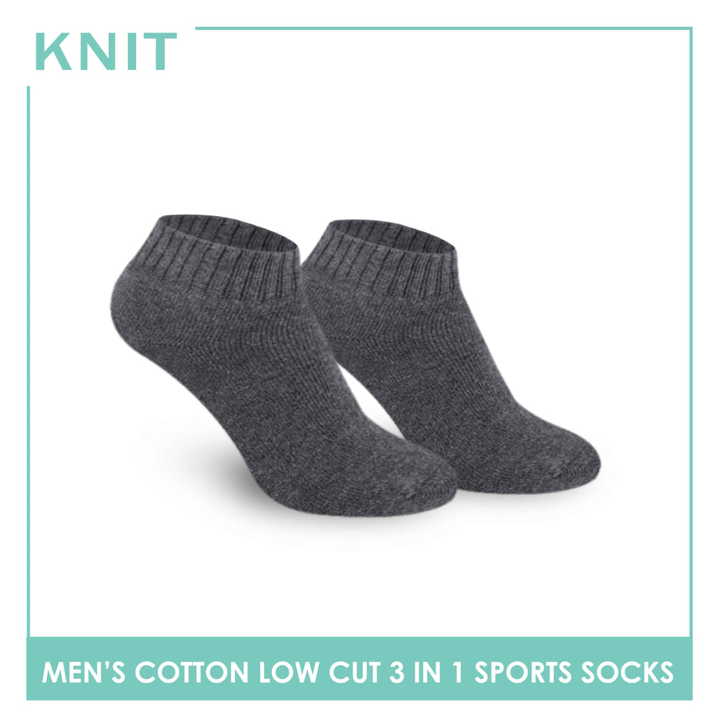 Knit Men’s Cotton Ankle 3-in-1 Thick Sports Socks KMSKG1 (6694447906921)