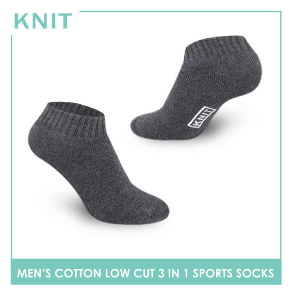 Knit Men’s Cotton Ankle 3-in-1 Thick Sports Socks KMSKG1 (6694447906921)
