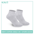 Knit Men’s Cotton Ankle 3-in-1 Thick Sports Socks KMSKG2 (6694448988265)