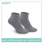 Knit Men’s Cotton Ankle 3-in-1 Thick Sports Socks KMSKG2 (6694448988265)