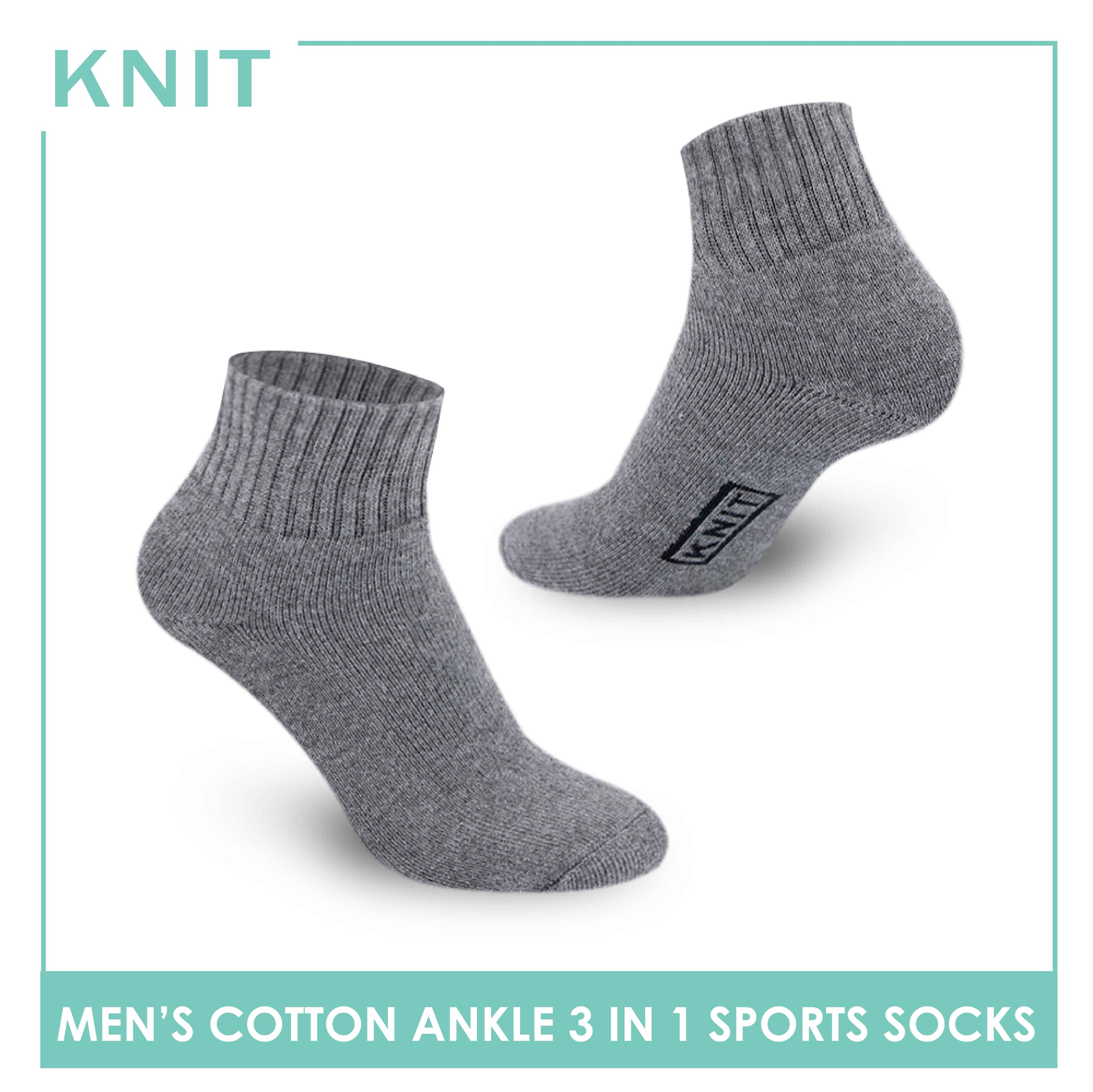 Knit Men’s Cotton Ankle 3-in-1 Thick Sports Socks KMSKG2 (6694448988265)