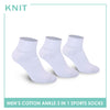 Knit Men's Cotton Ankle 3 pairs in a pack Thick Sports Socks KMSKG2
