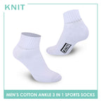 Knit Men’s Cotton Ankle 3-in-1 Thick Sports Socks KMSKG2 (6694448988265)