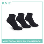 Knit Men’s Cotton Ankle 3-in-1 Thick Sports Socks KMSKG2 (6694448988265)