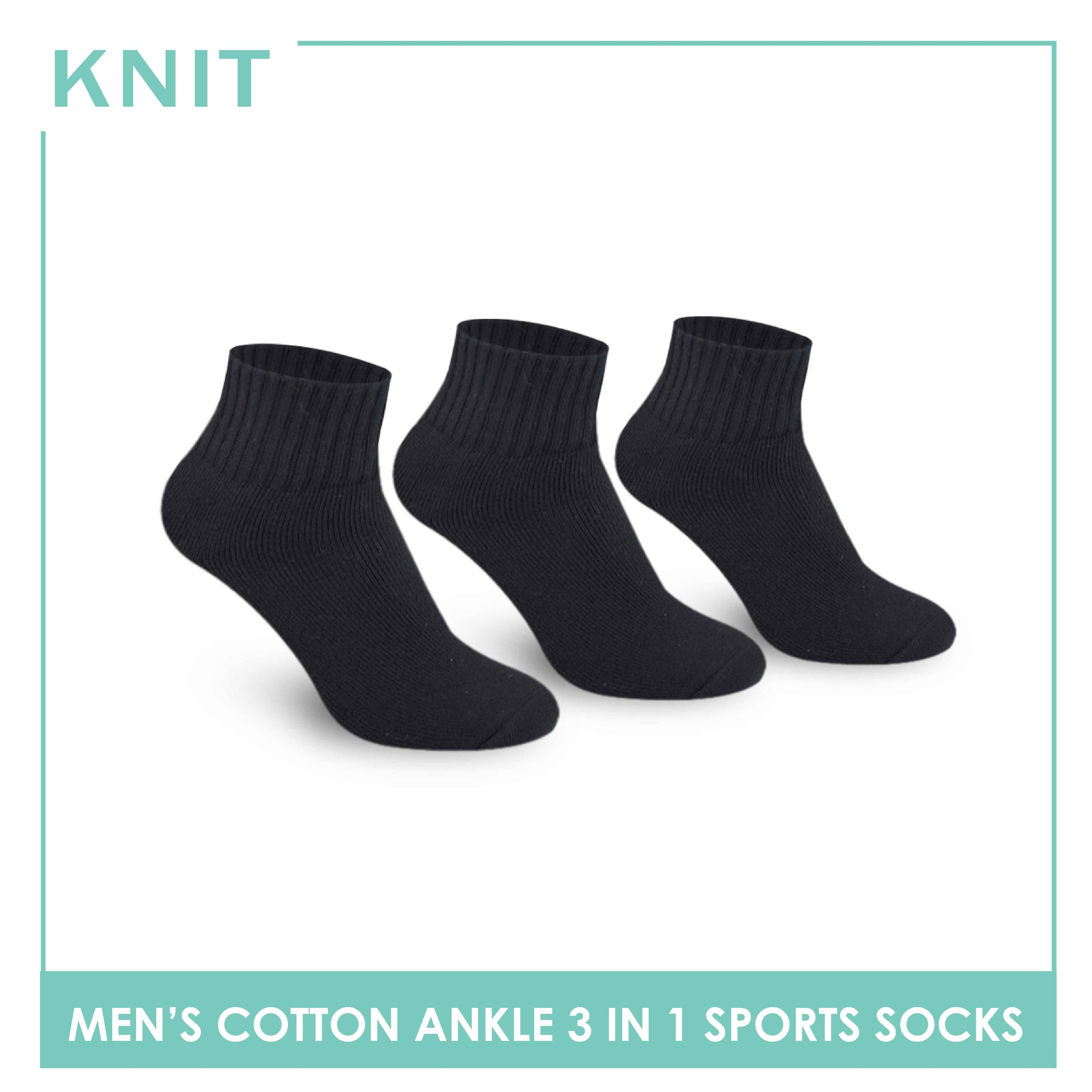 Knit Men’s Cotton Ankle 3-in-1 Thick Sports Socks KMSKG2 (6694448988265)