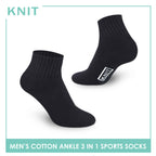Knit Men’s Cotton Ankle 3-in-1 Thick Sports Socks KMSKG2 (6694448988265)