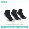 Knit Men's Cotton Ankle 3 pairs in a pack Sports Socks KMSKG4