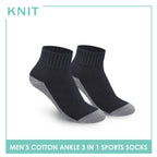 Knit Men’s Cotton Ankle 3-in-1 Thick Sports Socks KMSKG4