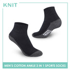 Knit Men’s Cotton Ankle 3-in-1 Thick Sports Socks KMSKG4