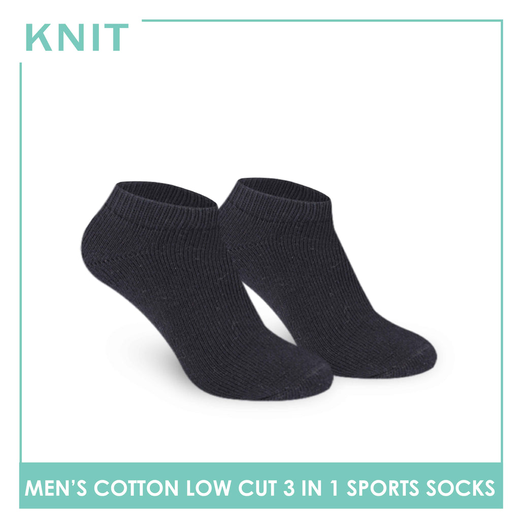 Knit Men’s Cotton Low Cut 3-in-1 Thick Sports Socks KMSKG6 (6694450069609)