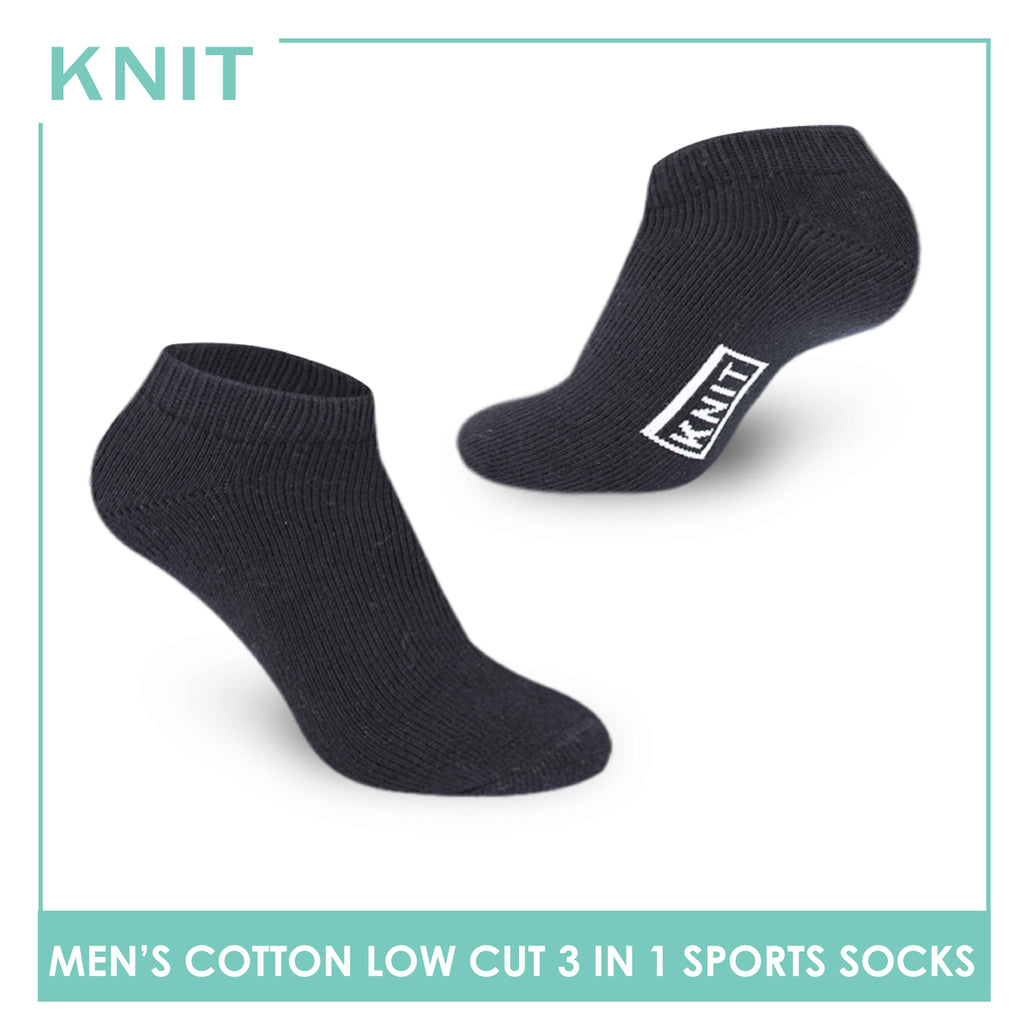 Knit Men’s Cotton Low Cut 3-in-1 Thick Sports Socks KMSKG6 (6694450069609)