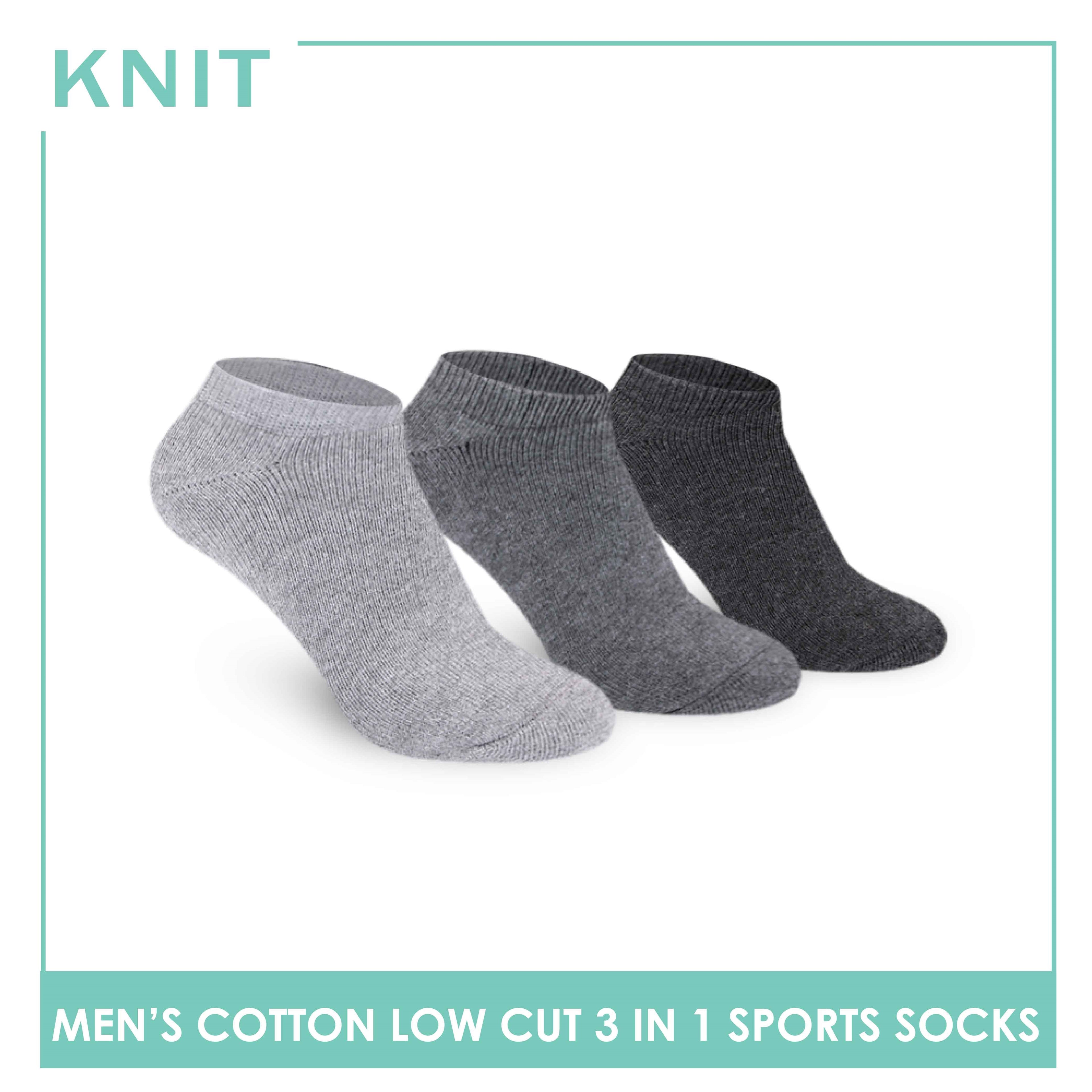 Knit Men’s Cotton Low Cut 3-in-1 Thick Sports Socks KMSKG6 (6694450069609)