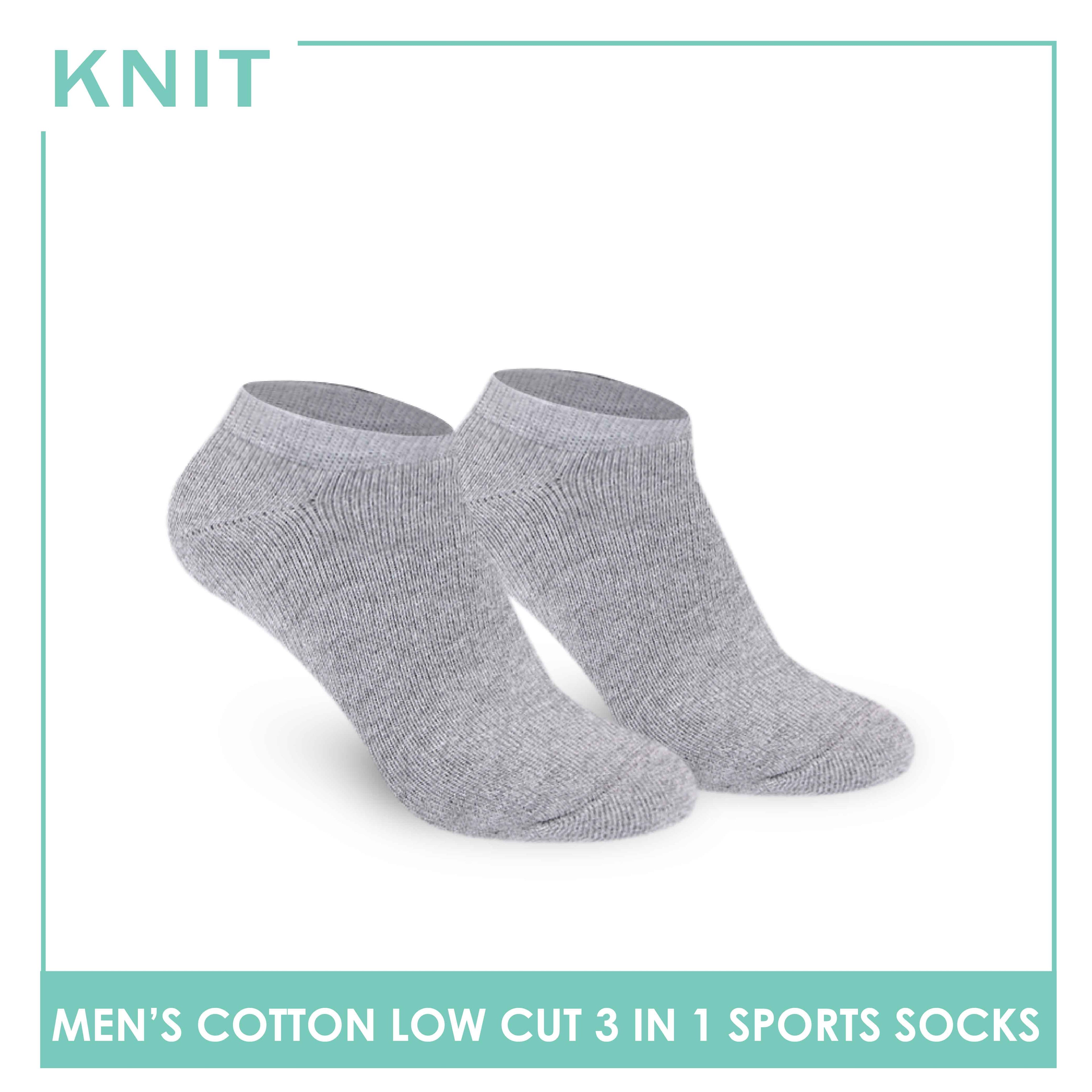 Knit Men’s Cotton Low Cut 3-in-1 Thick Sports Socks KMSKG6 (6694450069609)