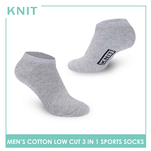 Knit Men’s Cotton Low Cut 3-in-1 Thick Sports Socks KMSKG6 (6694450069609)