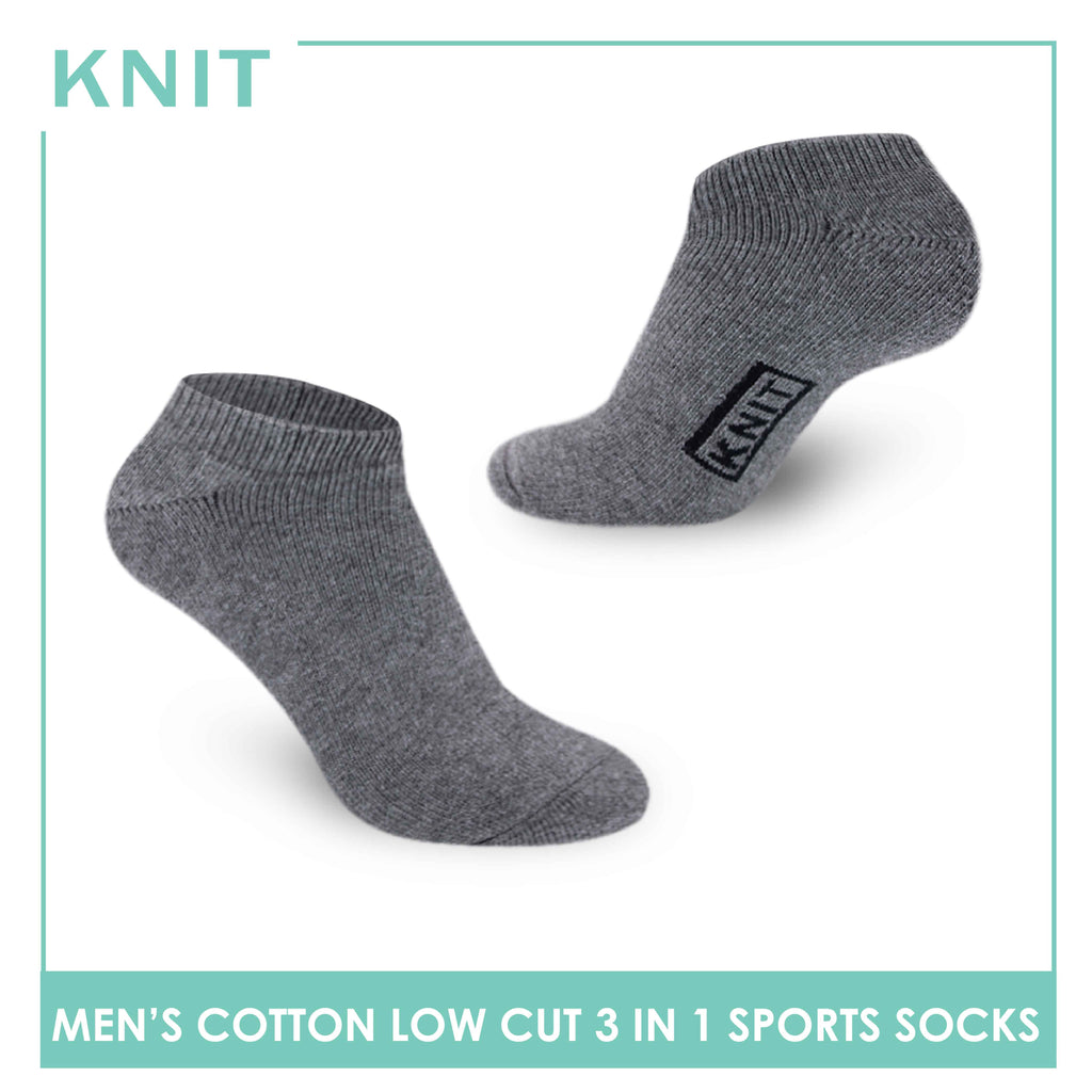 Knit Men’s Cotton Low Cut 3-in-1 Thick Sports Socks KMSKG6 (6694450069609)