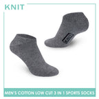 Knit Men’s Cotton Low Cut 3-in-1 Thick Sports Socks KMSKG6 (6694450069609)