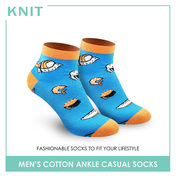 Knit KMC9207 Men's Cotton Ankle Casual Socks 1 Pair (4843710709865)