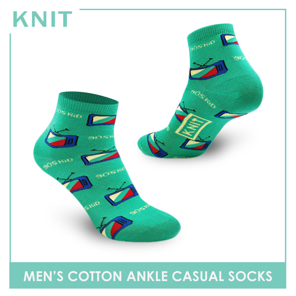 Knit KMC9210 Men's Cotton Ankle Casual Socks 1 Pair (4835387900009)