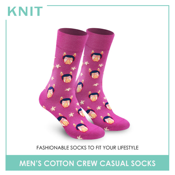 KNIT KMC144 Men's Cotton Crew Casual Socks 1 Pair (4843712774249)