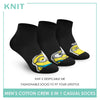 Knit Men's Minions Fashion Printed Cotton Ankle Casual Socks 3 Pairs KMCDMG0402