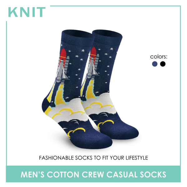 KNIT KMC9408 Men's Cotton Crew Casual Socks 1 Pair (4843718410345)