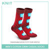 Knit Men's Don't Panic Fashion Printed Cotton Crew Light Performance Socks 1 pair KMC9411