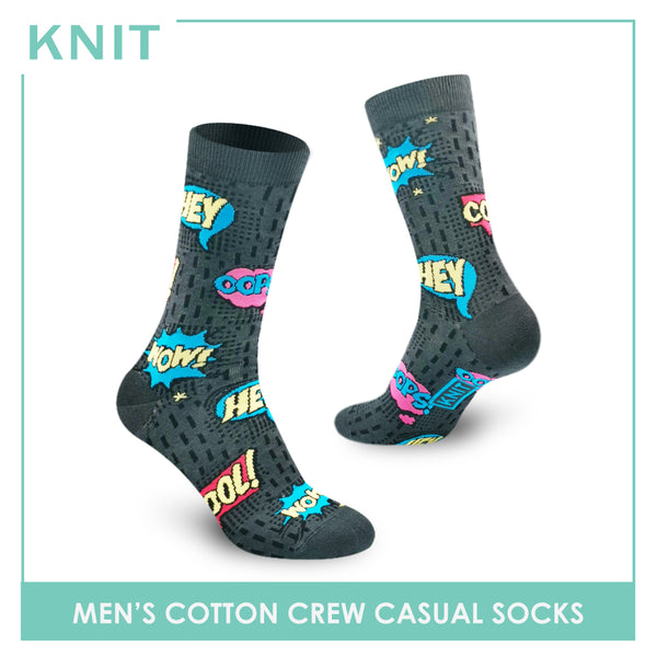 KNIT KMC9418 Men's Cotton Crew Casual Socks 1 Pair (4843721326697)