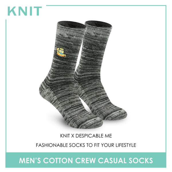 Knit KMDME9401 Men's Cotton Crew Casual Socks 1 Pair (4843723948137)