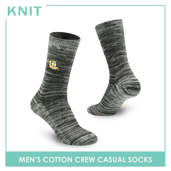 Knit KMDME9401 Men's Cotton Crew Casual Socks 1 Pair (4843723948137)