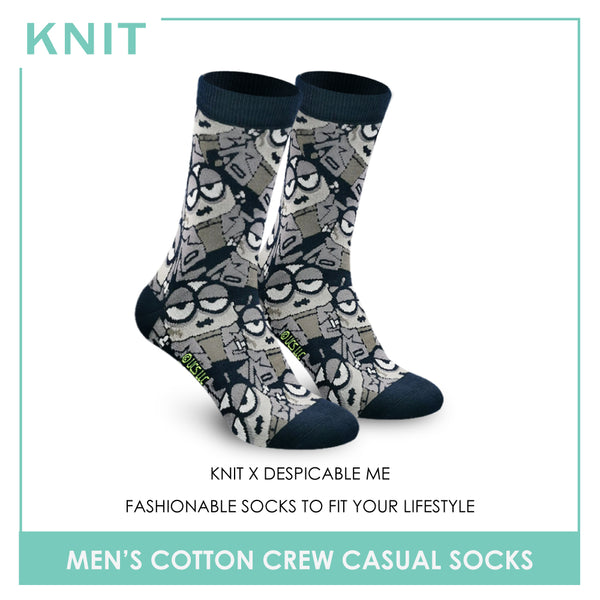 Knit KMMH9401 Men's Cotton Crew Casual Socks (4843724898409)