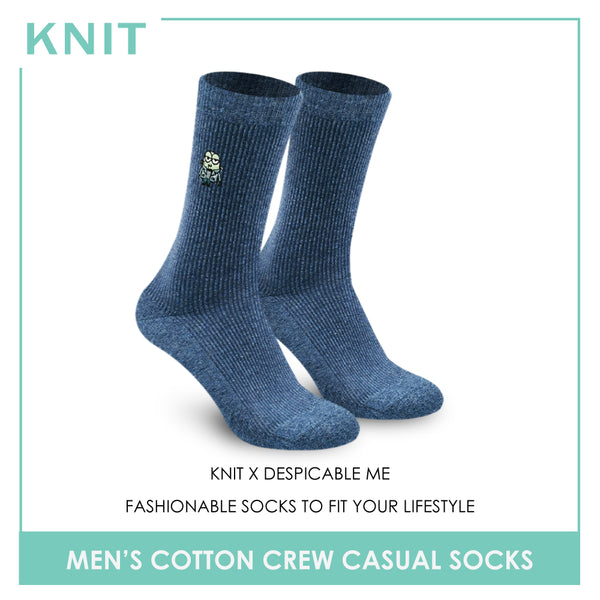 Knit KMMHE9402 Men's Cotton Crew Casual Socks 1 Pair (4843726012521)