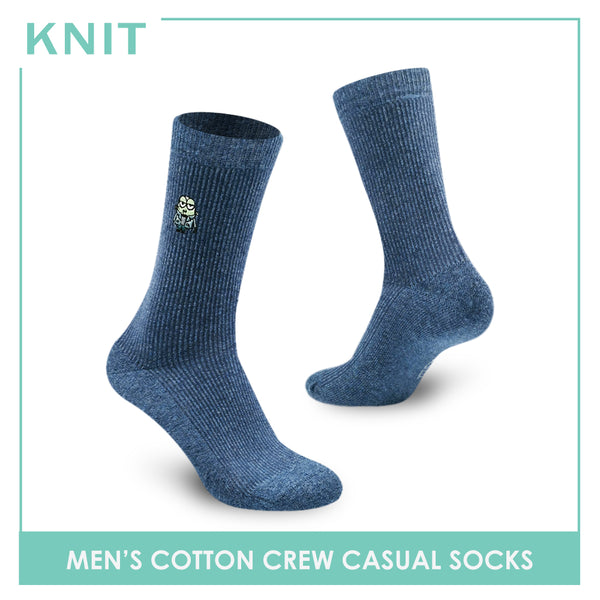 Knit KMMHE9402 Men's Cotton Crew Casual Socks 1 Pair (4843726012521)