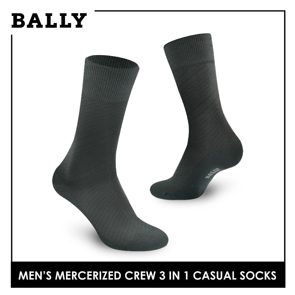 Bally YMMKG4 Men's Mercerized Crew Dress Casual Socks 3 pairs in a pack (4700285337705)