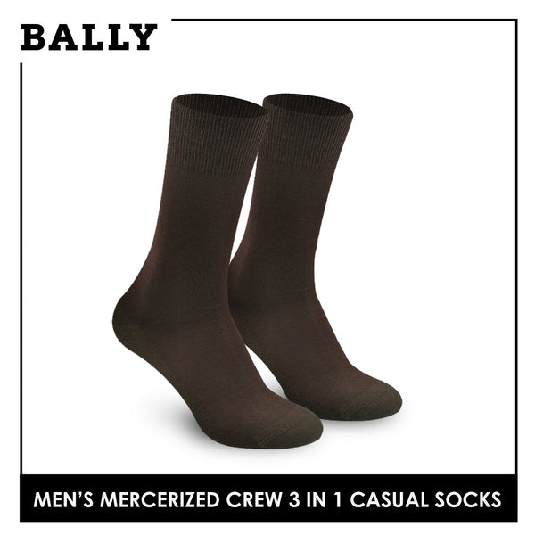 Bally YMMKG4 Men's Mercerized Crew Dress Casual Socks 3 pairs in a pack (4700285337705)