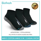 Biofresh RMCG04 Men's Cotton Ankle Casual Socks 3 pairs in a pack (4397141655657)
