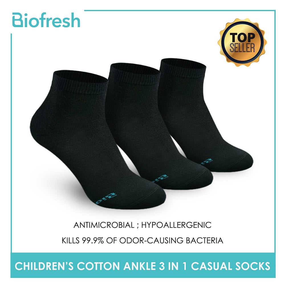 Biofresh RBCKG19 Children's Cotton Ankle Casual Socks 3 pairs in a pack (4699482259561)