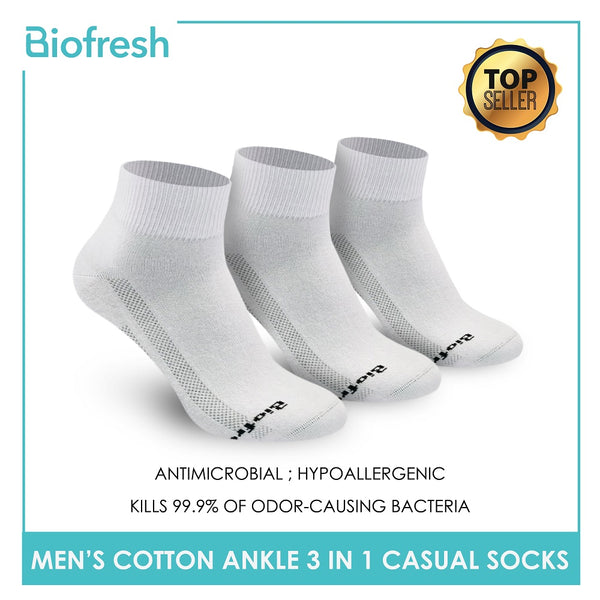 Biofresh RMCKG11 Men's Cotton Ankle Casual Socks 3 pairs in a pack (4369680367721)