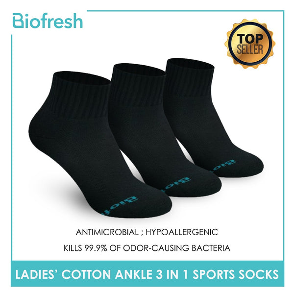 Biofresh RLSKG20 Ladies Cotton Ankle Sports Socks 3 pairs in a pack (4374865903721)