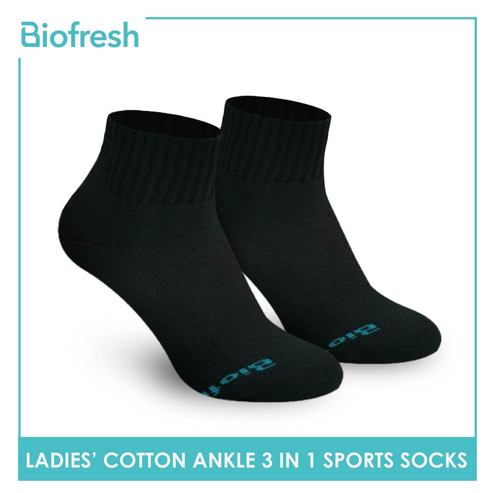 Biofresh RLSKG20 Ladies Cotton Ankle Sports Socks 3 pairs in a pack (4374865903721)