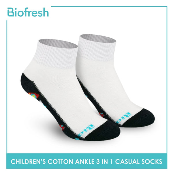 Biofresh RBCKG41 Children's Cotton Ankle Casual Socks 3 pairs in a pack (4699479736425)