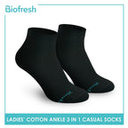 Biofresh RLCKG32 Ladies Cotton Ankle Casual Socks 3 pairs in a pack (4374843261033)