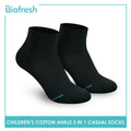 Biofresh RBCKG19 Children's Cotton Ankle Casual Socks 3 pairs in a pack (4699482259561)