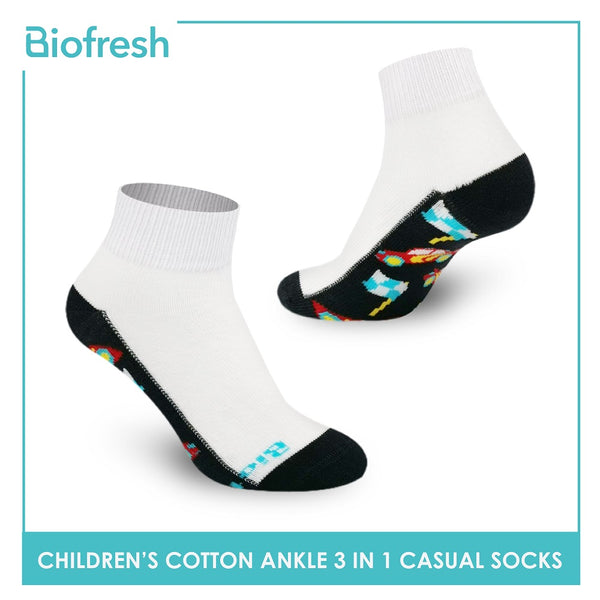 Biofresh RBCKG41 Children's Cotton Ankle Casual Socks 3 pairs in a pack (4699479736425)