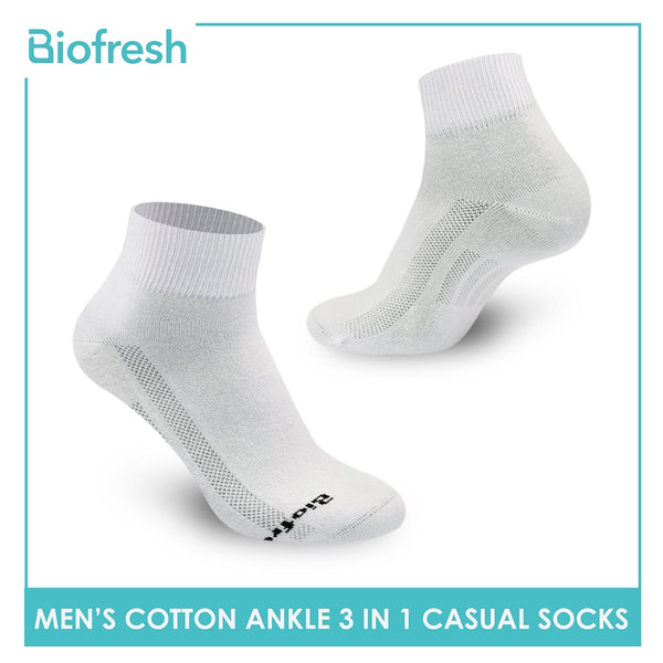 Biofresh RMCKG11 Men's Cotton Ankle Casual Socks 3 pairs in a pack (4369680367721)