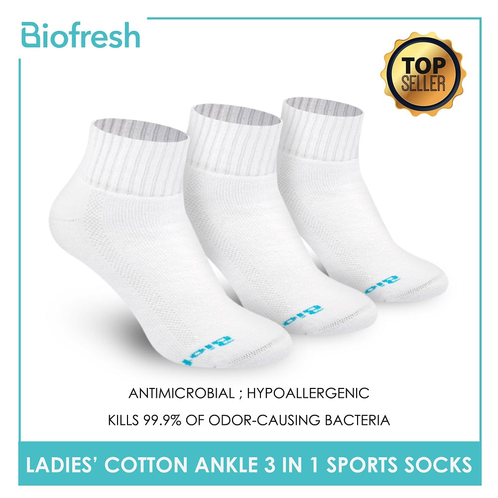 Biofresh Ladies' Antimicrobial Sweat Absorbent Thick Sports Ankle Socks RLSKG20