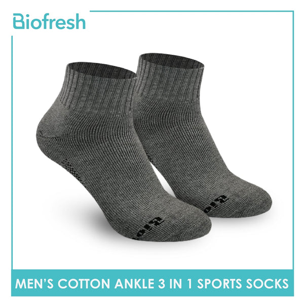 Biofresh RMSKG18 Men's Thick Cotton Ankle Sports Socks 3 pairs in a pack (4369431789673)