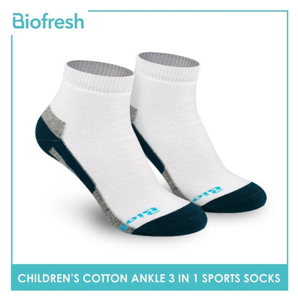 Biofresh RBSKG34 Children's Thick Cotton Ankle Sports Socks 3 pairs in a pack (4375006085225)