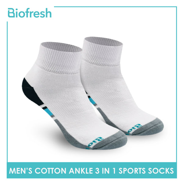 Biofresh RMSKG17 Men's Thick Cotton Ankle Sports Socks 3 pairs in a pack (4373270331497)