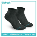 Biofresh RLCKG32 Ladies Cotton Ankle Casual Socks 3 pairs in a pack (4374843261033)