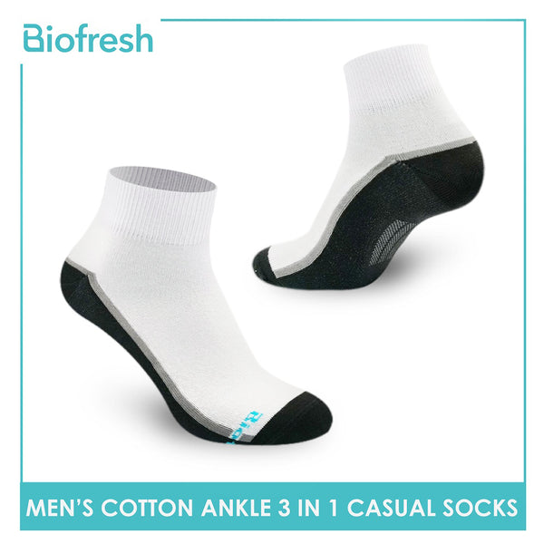 Biofresh RMCG04 Men's Cotton Ankle Casual Socks 3 pairs in a pack (4397141655657)
